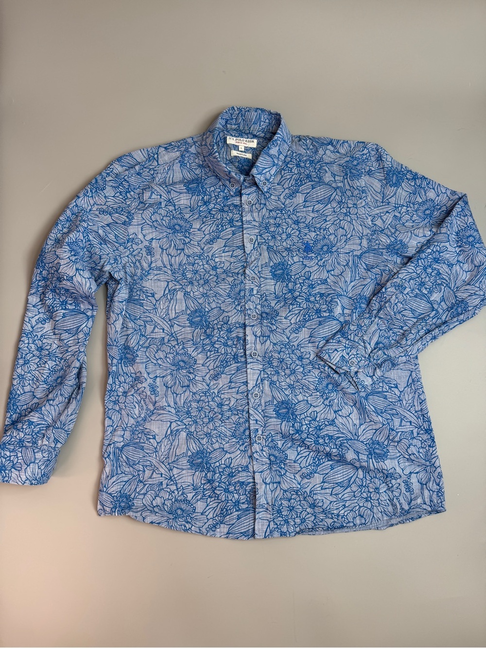 U.S. Polo Assn. Light Blue Floral Men’s Shirt
